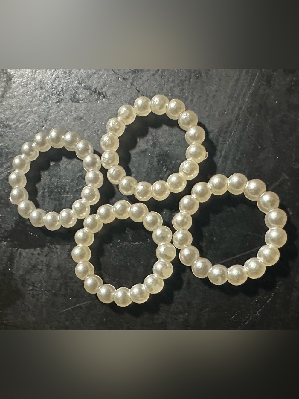 Vintage 60’s or 70’s Barbie doll bracelets (4) round pearl look